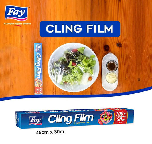 Fay Cling Film Food Wrapping Sheet 45cm x 30m (100 Ft)