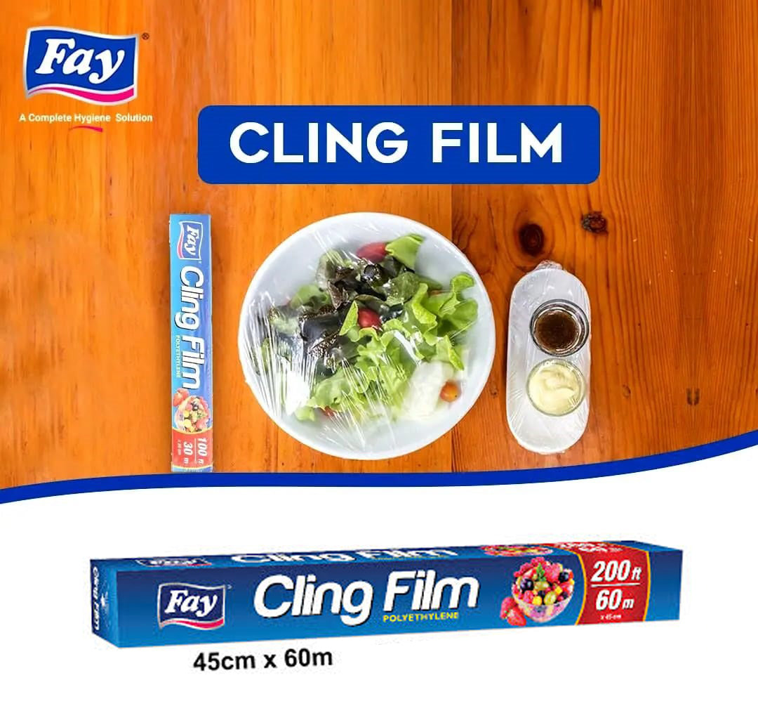 Fay Cling Film Food Wrapping Sheet 45cm x 60m (200 Ft)